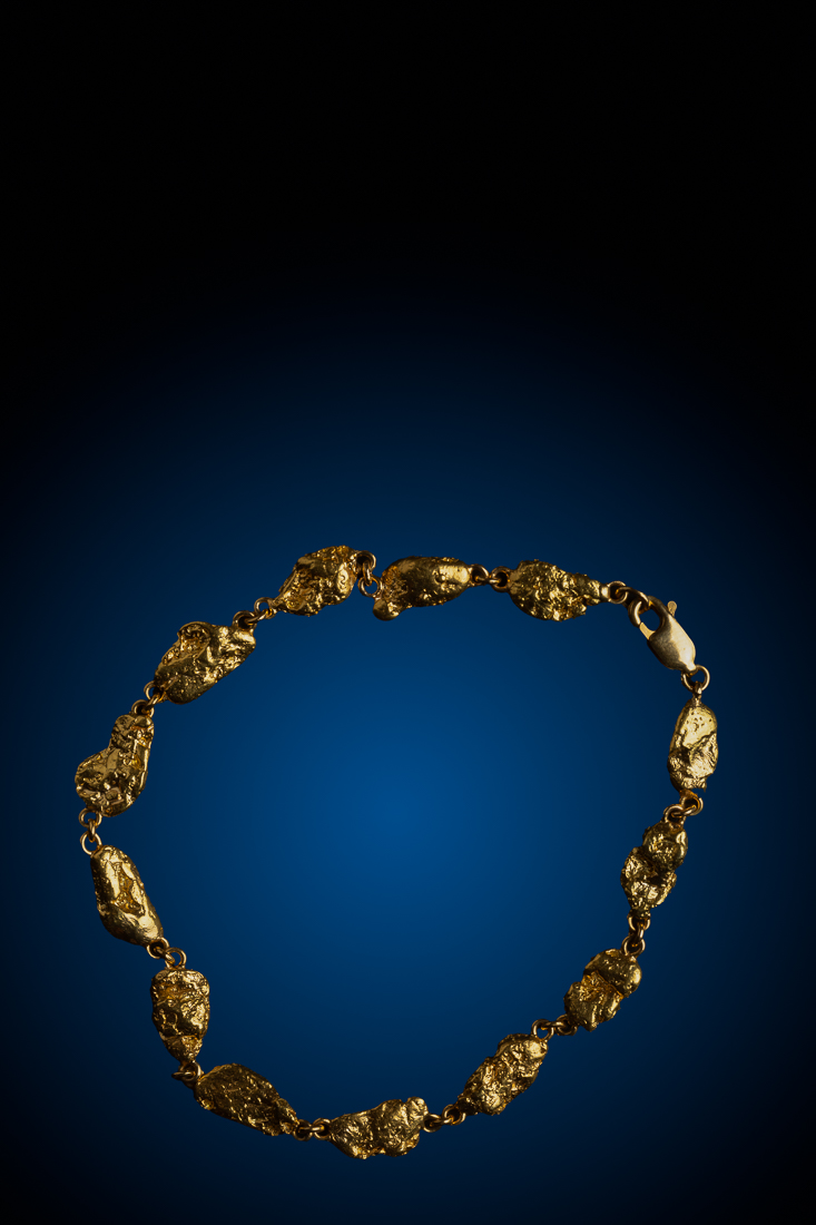 (image for) Dazzling, Elegant Natural Gold Nugget Bracelet - Alaska - 22.41 grams